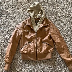 Light brown faux leather jacket